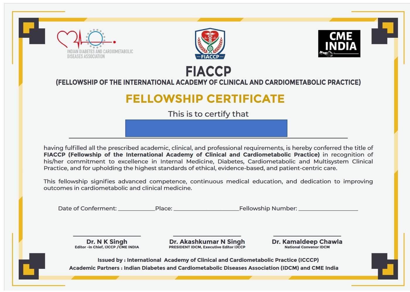 FIACCP Certificate